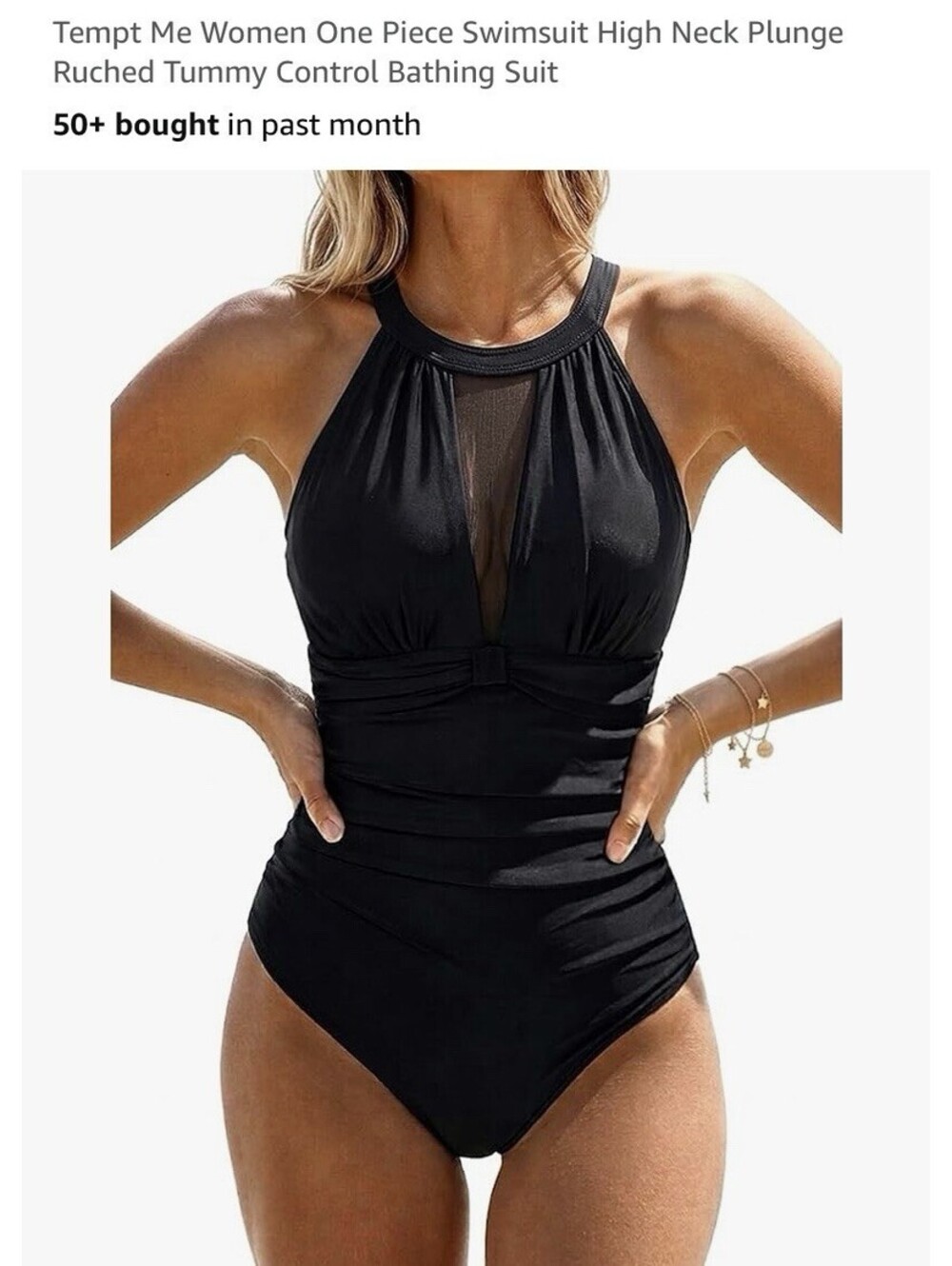 Tempt Me Women's One Piece Size Small Black Swimsuit Stylish